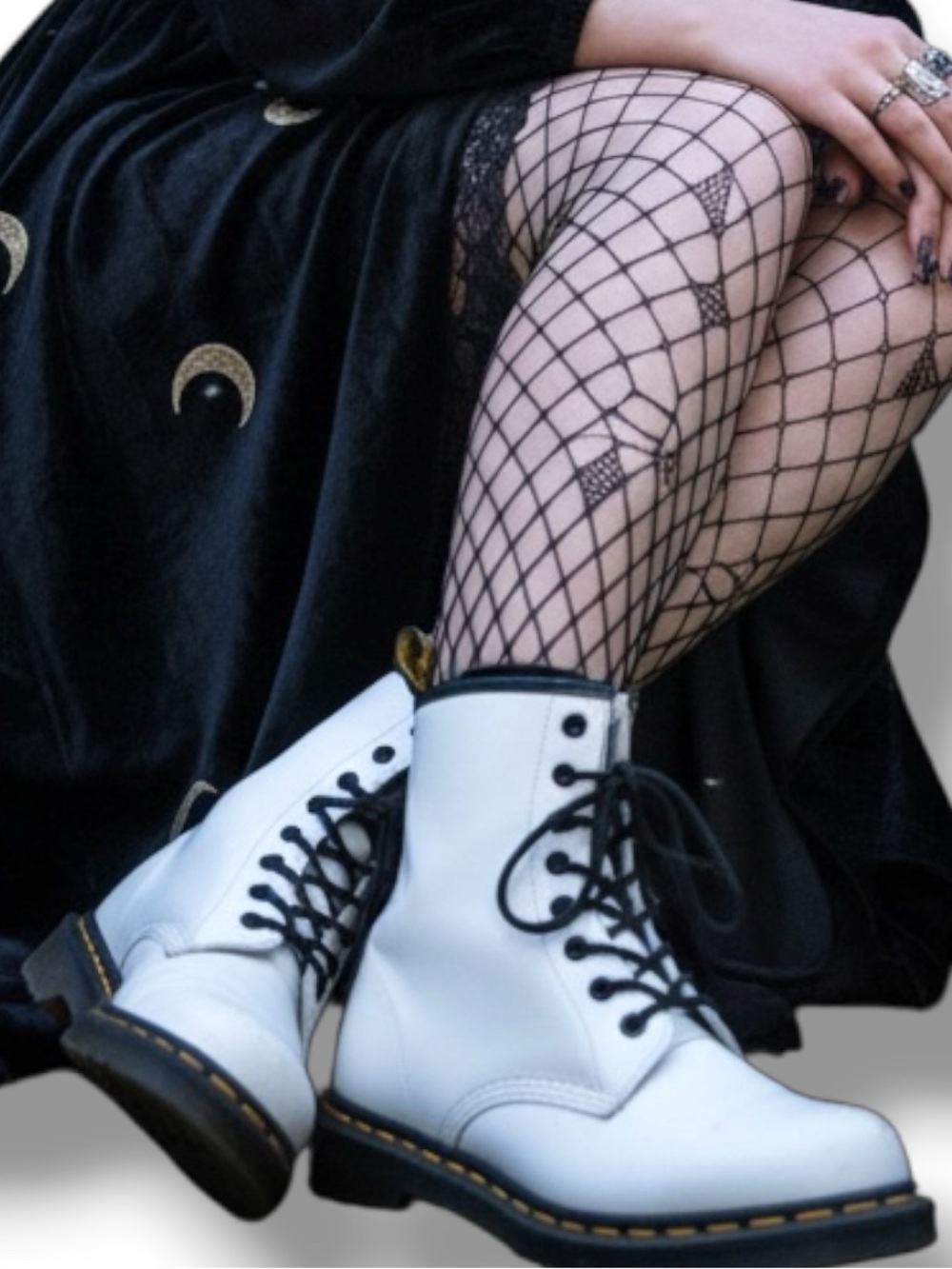 Dr. Martens EUC 1460 White Smooth Leather Boots Alt 90s Grunge | Women’s Size 7